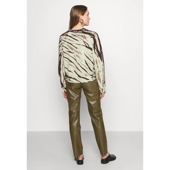 PROENZA SCHOULER • Mint/Brown White Label Modified Raglan Tie Dye Sweatshirt, XS - Picture 4 of 16